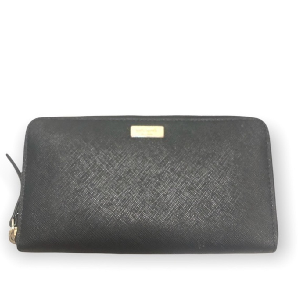 Kate spade black saffiano leather clutch wallet